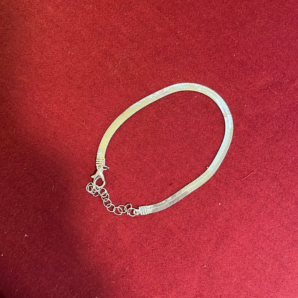 Silver Herringbone Bracelet 7-9 in-Fashion